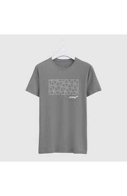 Camiseta-cinza-mescla-estampa-frontal-branco---100--algodao---manga-curta---P